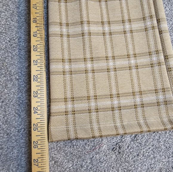 LaLa Land Polyester Flare Plaid Neutral Pant  Women's Large Boho Coastal Grandma - Picture 4 of 7